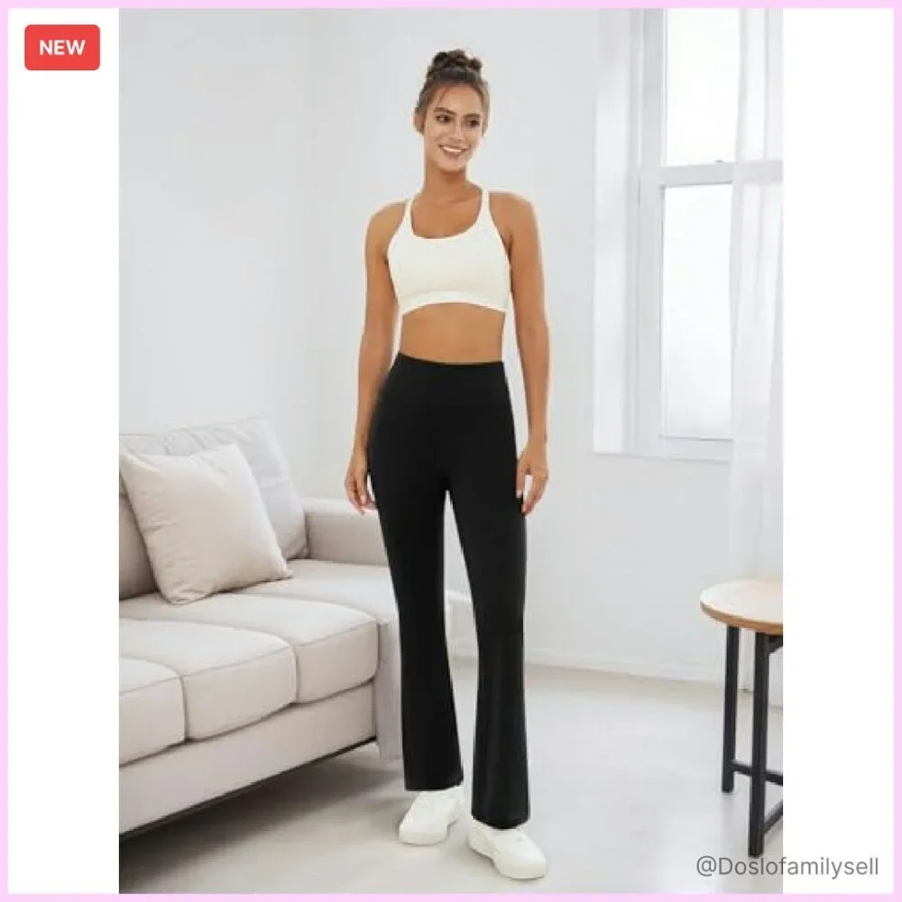 High Waisted Flare Leggings Seamless Yoga Pants Tummy Control Bootcut - Picture 4 of 8